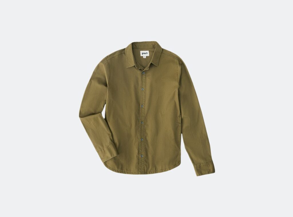 Pact Boulevard Brushed Twill Long Sleeve Button-Up