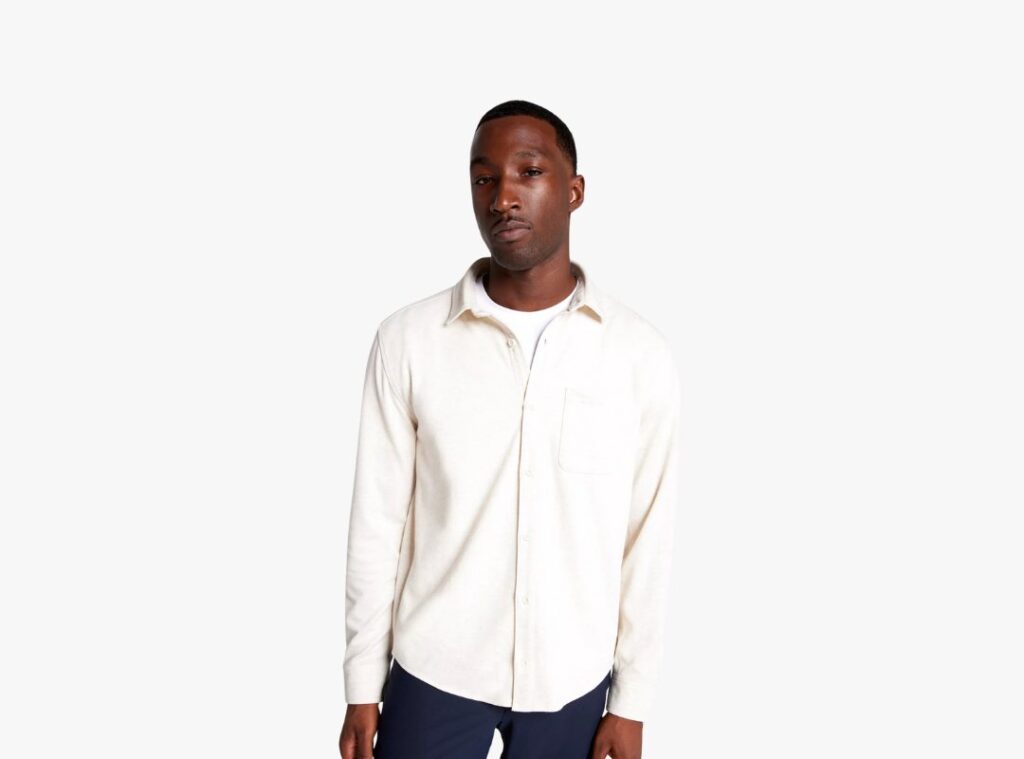 VRST Long Sleeve Button Down Herringbone Shirt